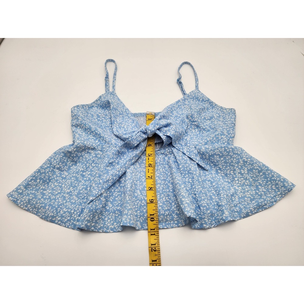 Shein Womens Cropped Baby Doll Blue Floral M/6 Y2K Country Style - Picture 4 of 9